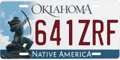 OK license plate 641ZRF