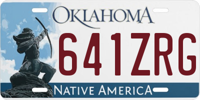 OK license plate 641ZRG
