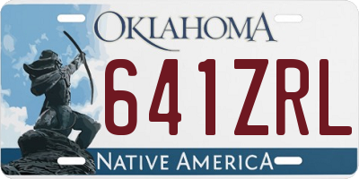 OK license plate 641ZRL