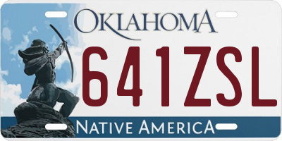 OK license plate 641ZSL