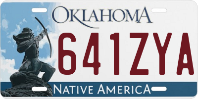 OK license plate 641ZYA
