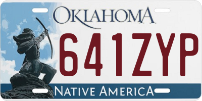 OK license plate 641ZYP