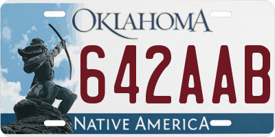 OK license plate 642AAB
