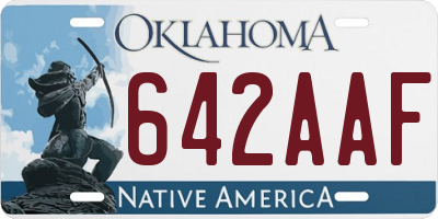 OK license plate 642AAF