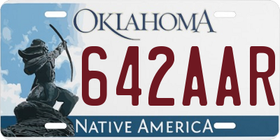 OK license plate 642AAR