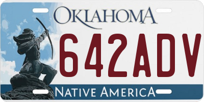 OK license plate 642ADV