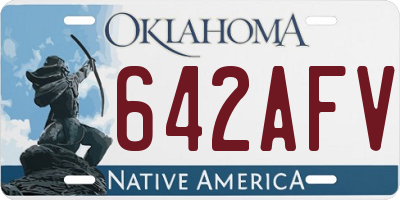 OK license plate 642AFV