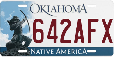 OK license plate 642AFX