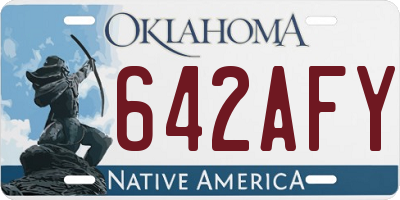 OK license plate 642AFY