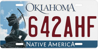 OK license plate 642AHF