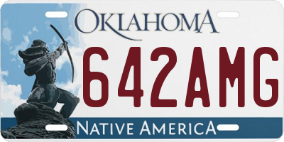 OK license plate 642AMG