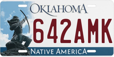 OK license plate 642AMK