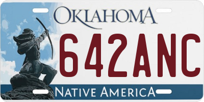OK license plate 642ANC