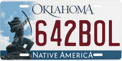 OK license plate 642BOL