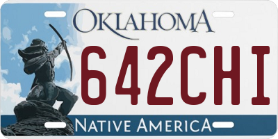 OK license plate 642CHI