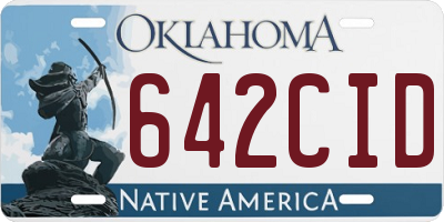 OK license plate 642CID