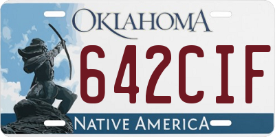 OK license plate 642CIF