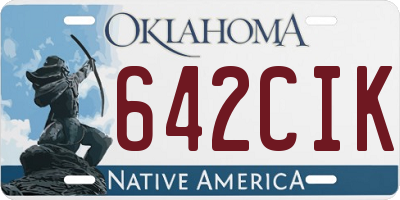 OK license plate 642CIK