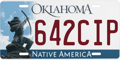 OK license plate 642CIP