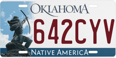 OK license plate 642CYV