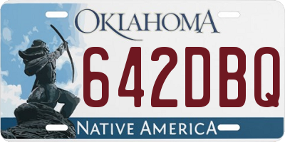 OK license plate 642DBQ