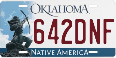 OK license plate 642DNF