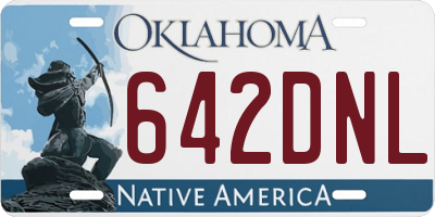 OK license plate 642DNL
