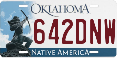 OK license plate 642DNW