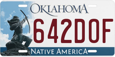 OK license plate 642DOF