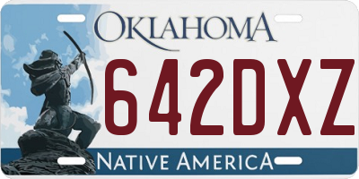 OK license plate 642DXZ