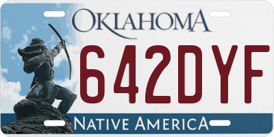 OK license plate 642DYF