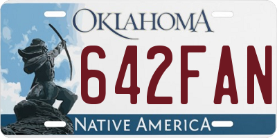 OK license plate 642FAN