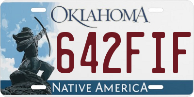 OK license plate 642FIF
