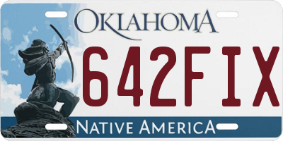OK license plate 642FIX