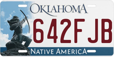 OK license plate 642FJB