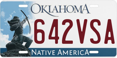 OK license plate 642VSA