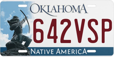 OK license plate 642VSP