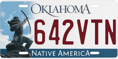 OK license plate 642VTN