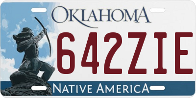 OK license plate 642ZIE