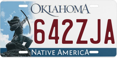 OK license plate 642ZJA