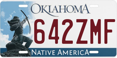 OK license plate 642ZMF