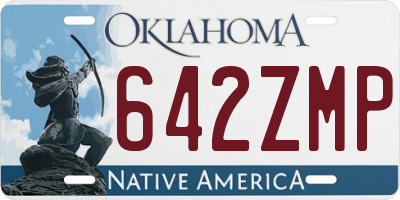 OK license plate 642ZMP