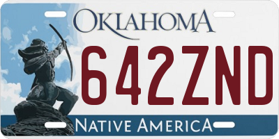 OK license plate 642ZND