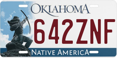 OK license plate 642ZNF