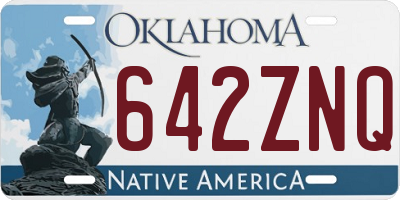 OK license plate 642ZNQ