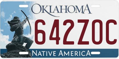 OK license plate 642ZOC
