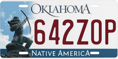 OK license plate 642ZOP