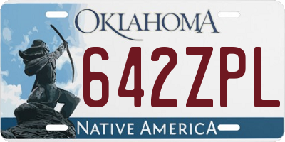 OK license plate 642ZPL