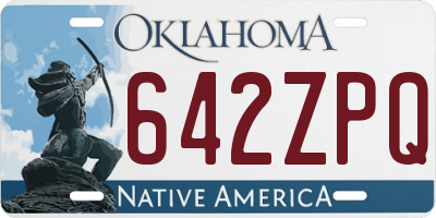 OK license plate 642ZPQ