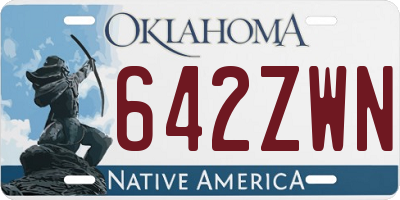 OK license plate 642ZWN